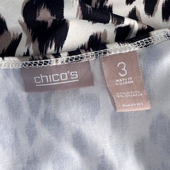 Chico's Tank Top Shell Womens 3 / US XL Animal Print Scoop Neck Nylon Stretch - Picture 10 of 13